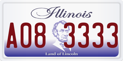 IL license plate A083333
