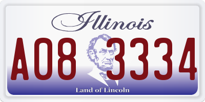 IL license plate A083334