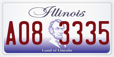 IL license plate A083335
