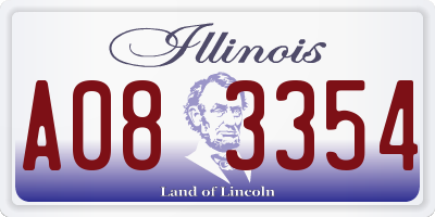 IL license plate A083354
