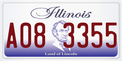 IL license plate A083355