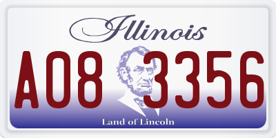 IL license plate A083356