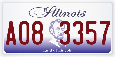 IL license plate A083357
