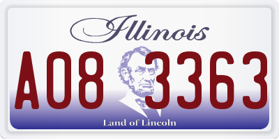 IL license plate A083363