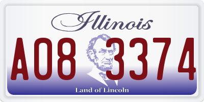 IL license plate A083374