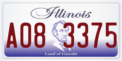 IL license plate A083375