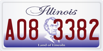 IL license plate A083382