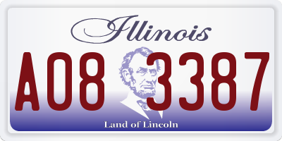 IL license plate A083387