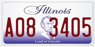 IL license plate A083405