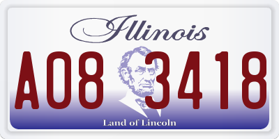 IL license plate A083418