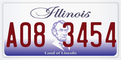 IL license plate A083454