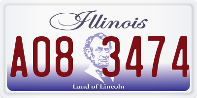 IL license plate A083474