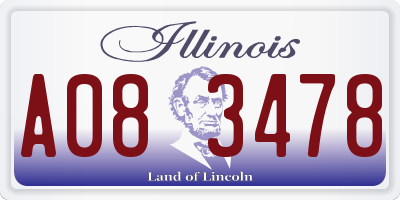IL license plate A083478