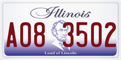 IL license plate A083502