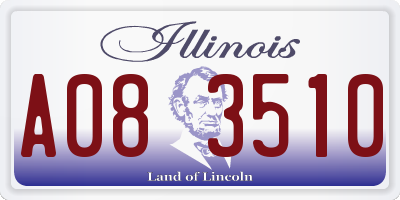 IL license plate A083510