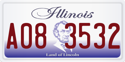 IL license plate A083532