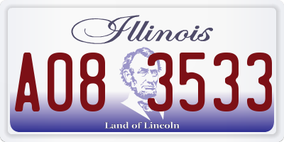 IL license plate A083533