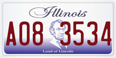 IL license plate A083534