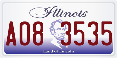 IL license plate A083535