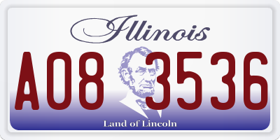IL license plate A083536