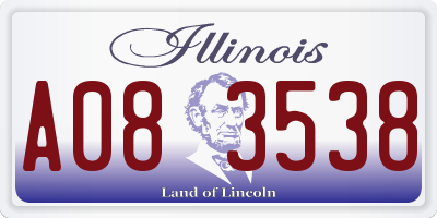 IL license plate A083538