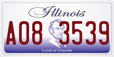 IL license plate A083539