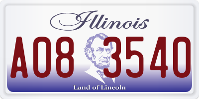 IL license plate A083540