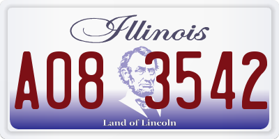 IL license plate A083542