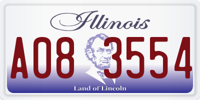 IL license plate A083554