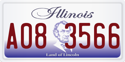 IL license plate A083566