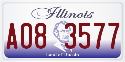 IL license plate A083577