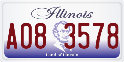 IL license plate A083578