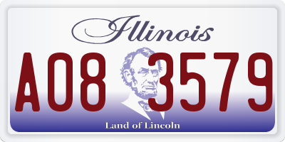 IL license plate A083579