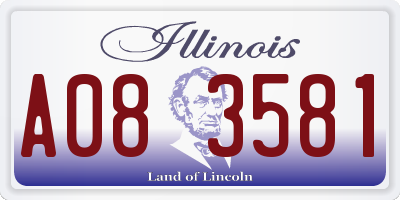 IL license plate A083581