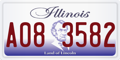 IL license plate A083582