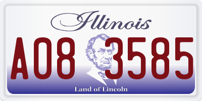 IL license plate A083585
