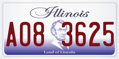 IL license plate A083625