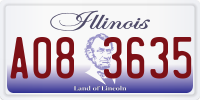 IL license plate A083635