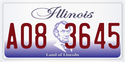 IL license plate A083645