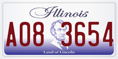 IL license plate A083654