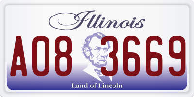 IL license plate A083669