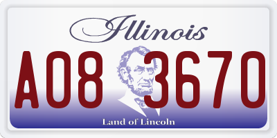 IL license plate A083670