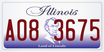 IL license plate A083675