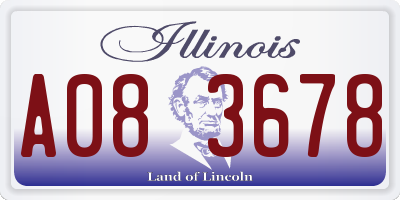 IL license plate A083678