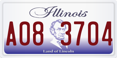 IL license plate A083704