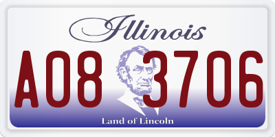 IL license plate A083706