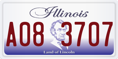 IL license plate A083707