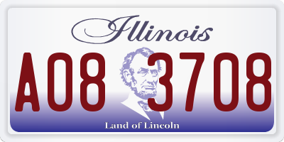 IL license plate A083708