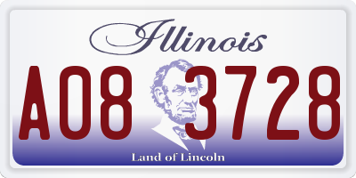 IL license plate A083728