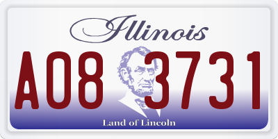 IL license plate A083731